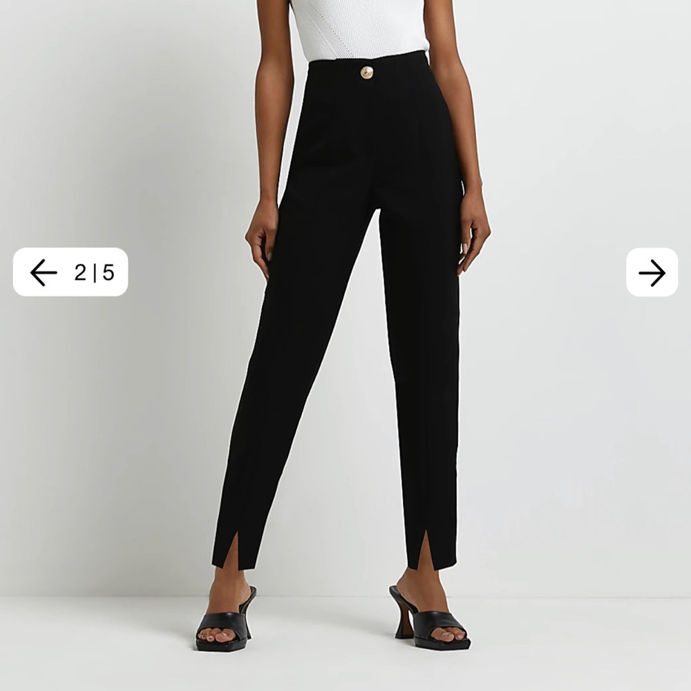 PETITE BLACK CIGARETTE TROUSERS
